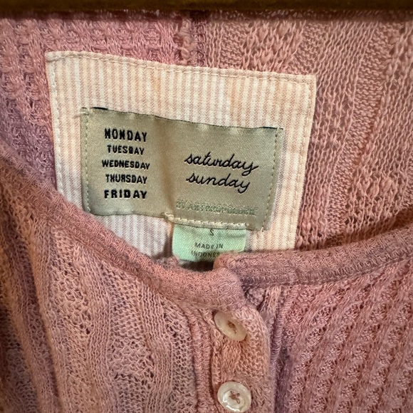 Saturday Sunday Anthropologie Pink Long Sleeve Knit Top - Picture 4 of 6